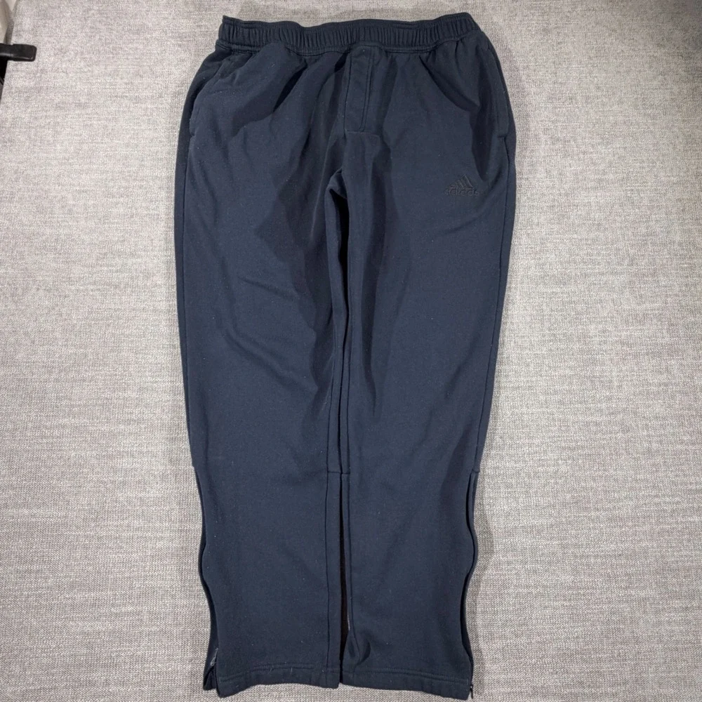 Adidas Sweatpants Mens XL Navy Blue Good Tapered‎ Ankle Zip Athletic Joggers